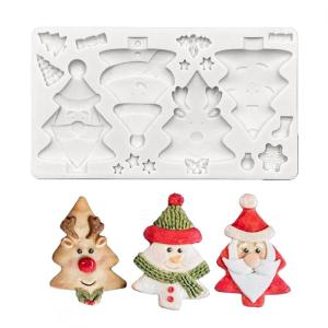 ตู้แช่แข็งซิลิโคนแม่พิมพ์สำหรับแต่งคุกกี้คริสต์มาสอุปกรณ์ที่ใช้ในครัวปลอดภัยสำหรับงานฝีมือช็อกโกแลตฟองดอง