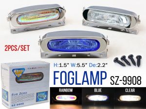 Sub Zero Car Foglamp Fog light chrome body SZ-9908 12V Oblong 2pcs/set