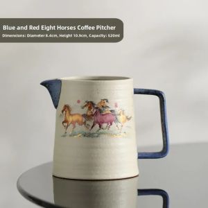 Blue And White Ceramic Coffee Pot Hand-Poured Filter Cup Drip Pot Retro Sharing Jug Set Filter Traditional Chinese Style2026