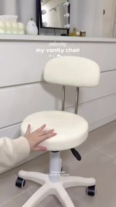 Adjustable Bar Stool with Backrest Round Swivel Chair on Wheels for Barber Shop Beauty Salon Home Office Multipurpose Seating