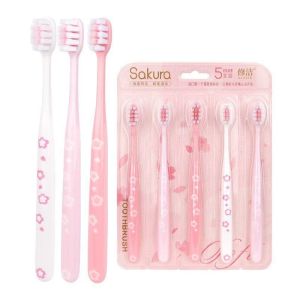Womens Sakura Gentle Gum Care Toothbrush Soft Bristles High-Bristle Density