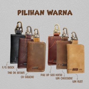 Gantungan Kunci Mobil Motor Dompet STNK Kulit Sapi Asli Key Wallet