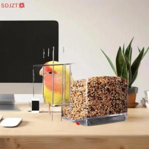 🚚【Local Express Delivery】🚚 Large Capacity Bird Feeder Box Anti-Splash Bird Food Dispenser Durable Parrot Feeding Box For Small Medium Birds