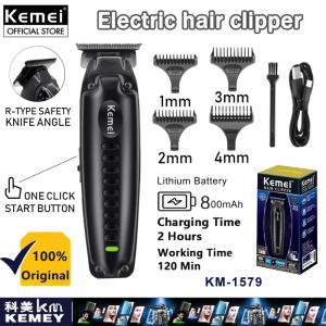 Kemei KM-1579 Professional R-type Safety Knife Angle Hair Clipper For Men Rechargeable Type-C USB Hair Trimmer Electric Haircut Machine