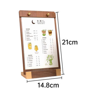 A4/A5 Restaurant Desktop Display Billboard Milk Tea Shop Wooden Menu Price Sign Display Board