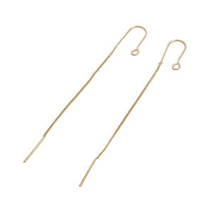 1pair 14K Gold Plated Brass Long Tassel Chain Earring for Women Girl Earring Hook Clasp Findings