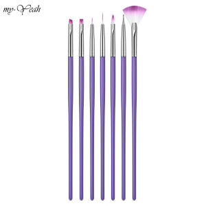 Myeah แปรงทาเล็บอะคริลิคเจลส่วนขยายขัดขนาด7ชิ้น/เซ็ตแปรงจิตรกรรมจุดไลน์ดอกไม้แกะสลัก