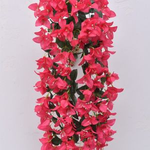 SPDD Realistic Faux Bougainvillea Fake Silk UV Resistant Bougainvillea Vines Summer Decoration Artificial Flowers Plant for Planter Gardens Balcony Porch