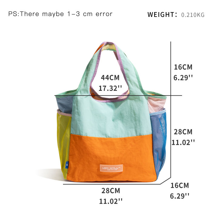 MABULA%20Colorful%20Nylon%20Woman%20Tote%20Handbag%20Patchwork%20Lightweight%20Letter%20Embroidery%20Fashion%20Phone%20Purse%20Girl%20Casual%20Shopping%20Bag%20-%20Image%203