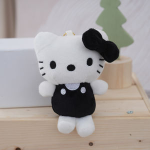 Internet celebrity hellokitty Small plush pendant cute overalls Hello bag keychain doll toy