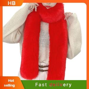 HB Winter Imitation Mink Fur Scarves For Women Warm Fluffy Faux Fur Wrap Fashion Versatile Party Evening Dress Fluffy Long Scarf