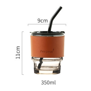 Personalized water cup Coffee Cup with Cover Hot and Cold Dual-use Unique design of glass water cup