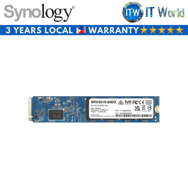 Synology SNV3510 800GB M.2 22110 NVMe Internal SSD (SY-SNV3510-800G ...