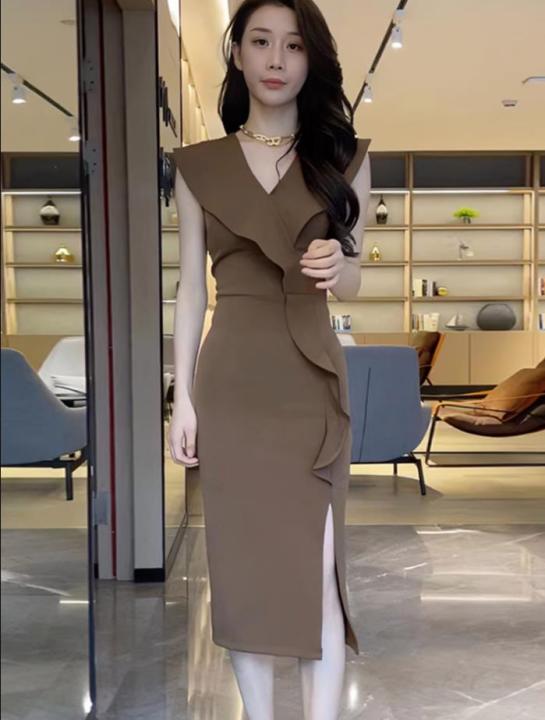 brown office dress Mocha Muse Button-Front Midi Dress | Trendy Women's Dresses main image 0