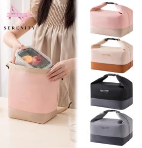 SERENITY 1PCS Foldable Lunch Bag with Aluminum Foil Insulated Lunch Bag Waterproof Thermal Lunchbox Bag Large Capacity for Outdoor Travel Work