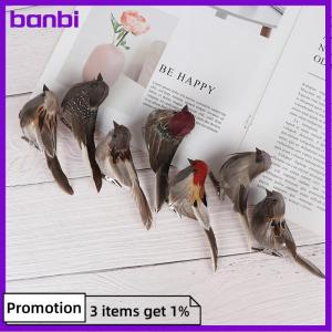 banbi Gray birds artificial foam feathers sparrow home party wedding decor