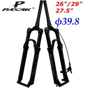 Mountain bike front fork shock absorber 26 inch 27.5 inch 29 inch 1-1/2 inch steerer tube 39.8 air fork with shoulder control and cable control - P34 steerer tube air fork