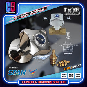 DOE VALVE PIPE ABS HANDLE | BIB TAP | VALVE ARROWLINE | WALL BIB TAP | RX60AF (RP)