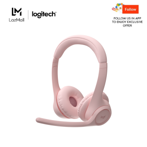 Logitech Zone 300 Wireless Bluetooth Headset With Noise-Canceling Microphone Compatible with Windows Mac Chrome Linux iOS iPadOS Android – Black/Off-White/Rose