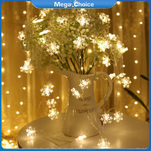 MegaChoice【Fast Delivery】40 LED 6 Meters Christmas Party Wedding Outdoor Decor Snowflake Light String