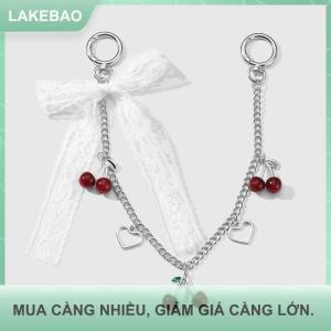 【LAKEBAO】 Đa năng Bow Cherry Keychain cho phụ nữ hợp thời trang túi chuỗi sáng tạo dễ thương túi Mặt dây chuyền Trang trí phụ kiện Quà Tặng