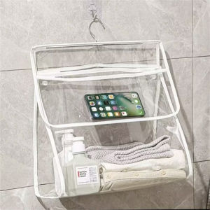 Transparent bathroom waterproof hanging bagwall Hanging Bag OrganizerShower bag