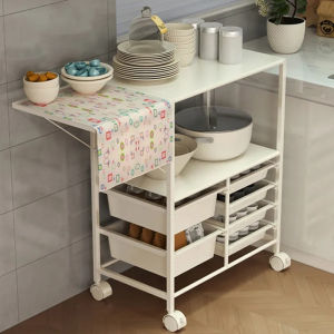 Mobile Kitchen Trolley Large Capacity Cabinet Side Cabinets Extension With Wheels Kitchen Organizer Movable Multi Layer Carts
