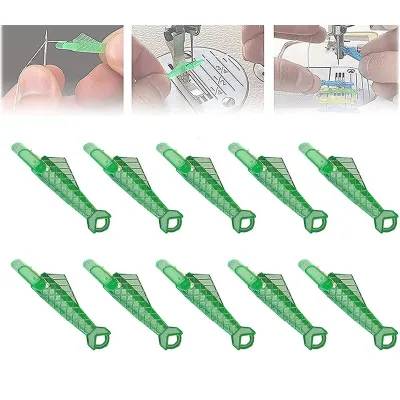 3/5/10pcs Mini Sewing Machine Needle Threader with Hook Plastic Stitch Insertion Tool Elderly Quick Automatic Changer Craft