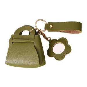 Leather Bag Charm Keychain Portable Storage Case Leather Keychain Lovely Bag Pendant Car Keyings Keychain Accessories