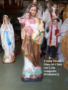 TƯỢNG CÔNG GIÁO THÁNH GIUSE BẾ CHÚA 1.2M (120CM) TƯỢNG CÔNG GIÁO COMPOSITE ĐỂ ĐƯỢC NGOÀI TRỜI
