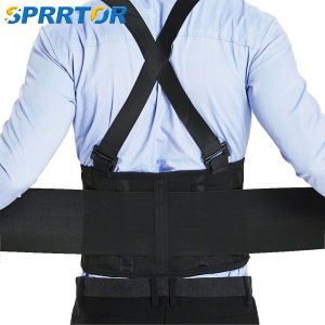 New Adjustable Waist Support BeltIndustrial Work Back BraceMedical Lumbar Fitness Weightlifting Back Belt with Shoulder Straps