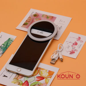 Ring Light HP Lampu Jepit Selfie Bulat Flash Light Charm Eyes Tripod 3 Mode On Clip Camera Portable