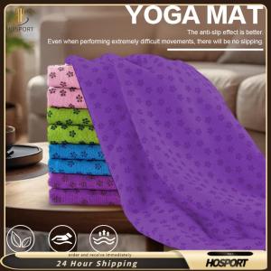 【HOSPORT】Soft Hot Yoga Towel with Mesh Carrying Bag Sweat Absorbent Pilates Mat Non-Slip Fitness Meditation Mat for Home Office