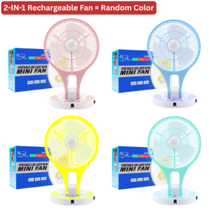 2in1 rechargeable electric fan with light table lamp LED lights portable folding fan foldable stand fan hanging desk fan summer toolsBINLU