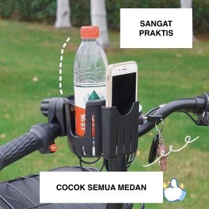 Aksesoris Stroller Bayi Sepeda Motor Listrik Tempat HP Botol Minum Mudah Dipasang