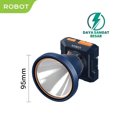 ROBOT Senter Lampu Kepala Headlamp Outdoor Camping/Emergency Lamp RT-HL03/RT-HL04/RT-HL05 LED 3000-5400mAH Rechargeable Original - Garansi 1 Tahun