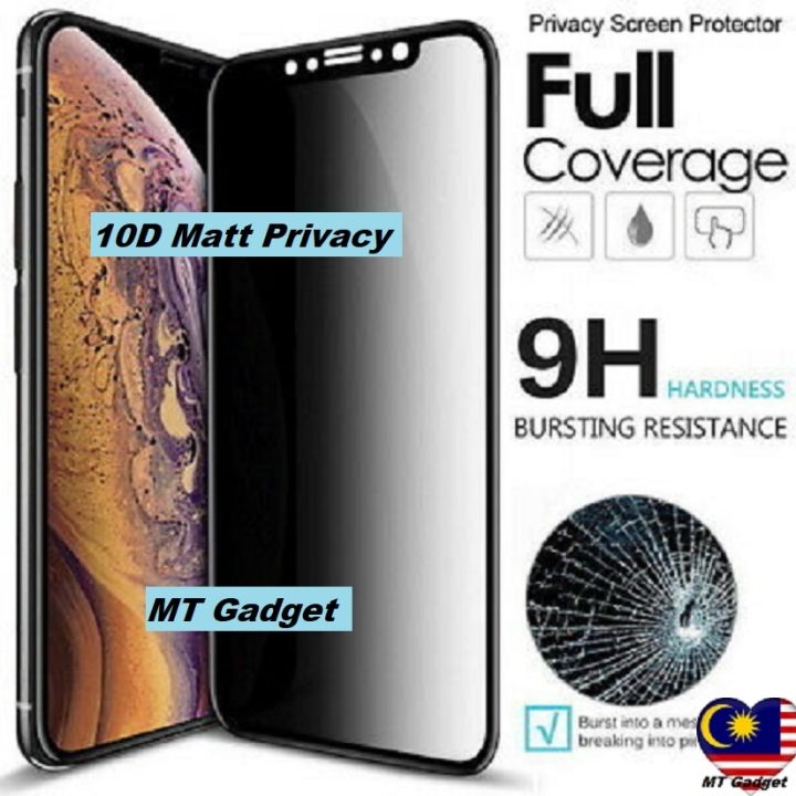 iPhone 11 11 Pro 11 Pro Max Plus X Xs Xr Xs Max 10D Full Cover Matt  Privacy Anti-Spy Privacy Tempered Glass Screen Protector