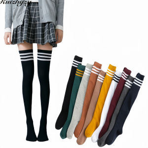 Ruizhijzg Ready Stock Womens Cotton Long Socks Summer Girls Ladies Over The Knee Non-Slip Elastic Socks Thigh High Leg Warmer Stocking