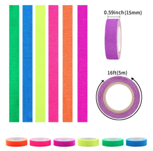 UV Neon Gaffer Cloth Tape Fluorescent Rainbow Color Party Non-Reflective Warning Wedding Backlight Glow Decoration