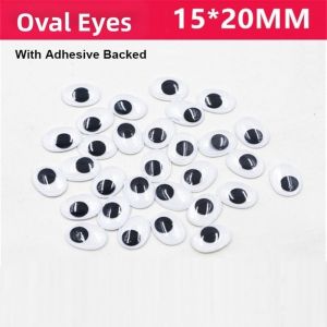 YUDESHUI 100pcs/bag 3D Mắt hoạt động của búp bê Nhựa ĐenTrắng Đôi mắt chuyển động lắc lư Chất lượng cao Có/Không Có Lớp Dán Phía Sau Đồ chơi nhồi bông cho trẻ em có mắt lông xù