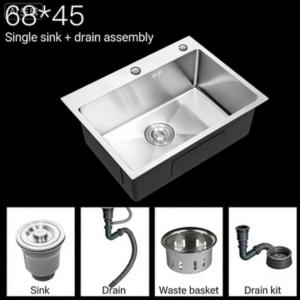 24 hours delivery Modern Smart Kitchen Sink Faucet Lababo Stainlessl Steel Piano Sink Set Double Waterfall Sink Black