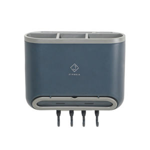 Versatile & Convenient Kitchen Organizer: Hanging Utensil Holder Kitchen Utensil Rack Wall Mount and Utensil Drying Rack with Excellent Flatware & Utensil Storage Capacity