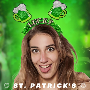 Sequins cốc bia headband cho Saint patricks ngày Irish shamrock mũ nón đạo cụ Tiệc Cung cấp trang trí lễ hội bờm tóc