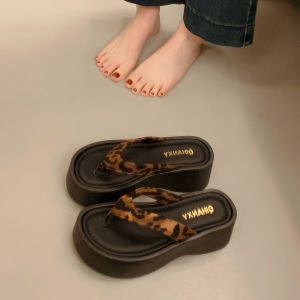Free Shipping 6CM Height-Increasing Thick-Soled Toe-Clamp Flip-Flops For Women New Summer Outdoor Vacation Beach Roman Sandals