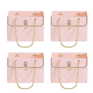 WAPKTY 4pcs Thời trang Sinh nhật ngày cưới Ngày lễ tình nhân Giỏ giấy hoa Túi Gói hoa hồng Hộp quà tặng hoa Hộp đóng gói Hoa