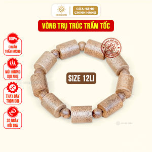 Vòng tay trầm hương trụ trúc Sơn Mộc Hương đeo tay nam nữ phong thủy may mắn bình an tài lộc