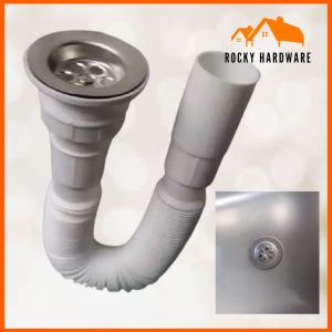 Flexible Plastic P Trap Lavatory And Kitchen Sink Strainer Drain Hose