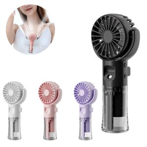 SJJL Water Mist Mini Handheld Fan 4-Speed Adjustment USB Rechargeable Spray Fan with Humidifier Portable Ultra-quiet Pocket Hand-held Fans Outdoor Use