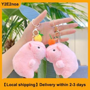 【Local shipping】 Cute Cartoon Capybara Plush Keychain Creative Fashion Fluffty Toy Kawaii Doll Car Keyring Backpack Decoration Accessories Gifts