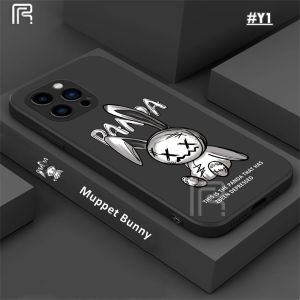 (Lokal Ready) Casing hp Realme C53 C51 C55 C33 C30 C31 C30S C35 Narzo 50 Realme10 9i 8i 7i 5i 6i C2 C21Y C11 2021 C20 C25Y C17 C3 C12 C15 Lucu Abstrak Bunny Wayang Kelinci Tepi Lurus Soft Tpu Case